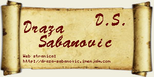 Draža Šabanović vizit kartica